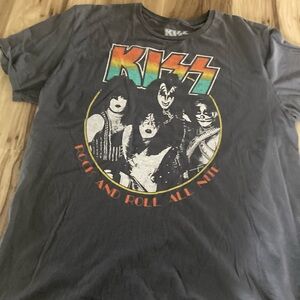 KISS Official Licensed Rock And Roll All Nite T Shirt Size XLarge Gray